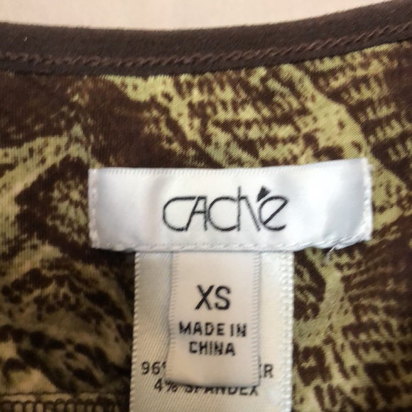 Cache Cami Reptile/Forest Green/Brown print with adjustable straps Size XS - Picture 2 of 7